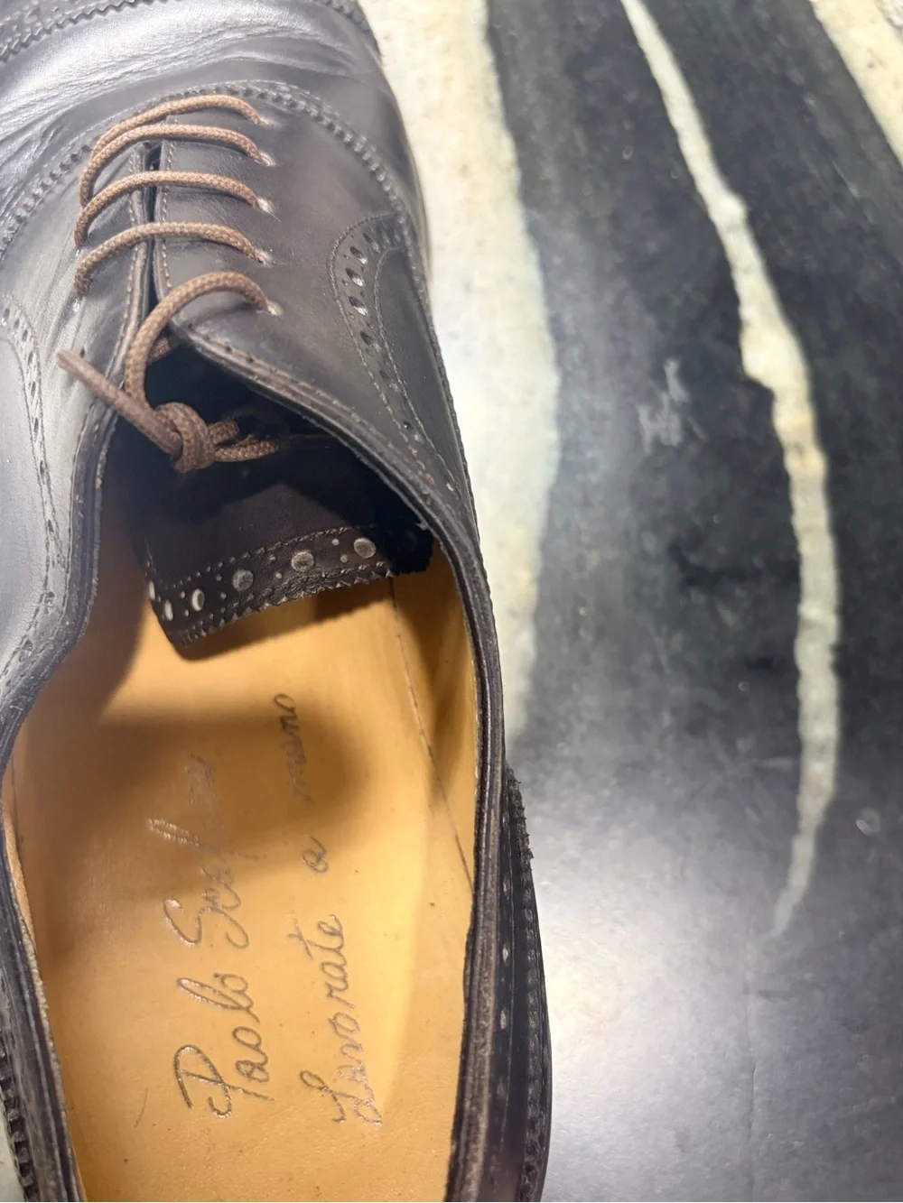 Paolo Scafora Napoli Men’s 10 Brown Leather Brogue Oxford Shoes Italy UK 9